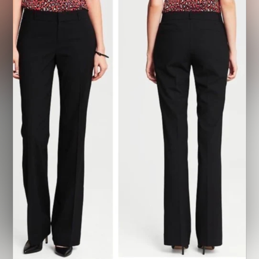 Banana Republic Martin-Fit Black Lightweight Wool Trousers